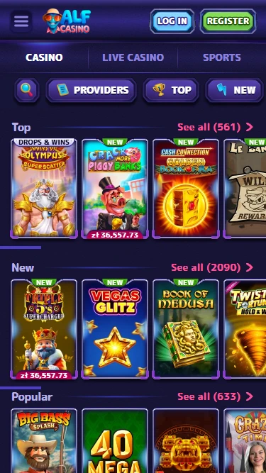Alfcasino Casino — oferta gier
